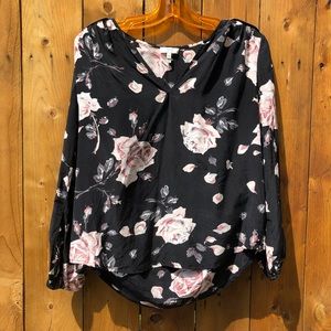 Black Floral Blouse